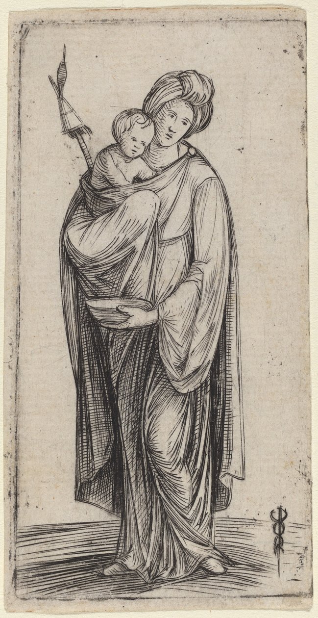 Kvinna och barn med distaff av Jacopo de