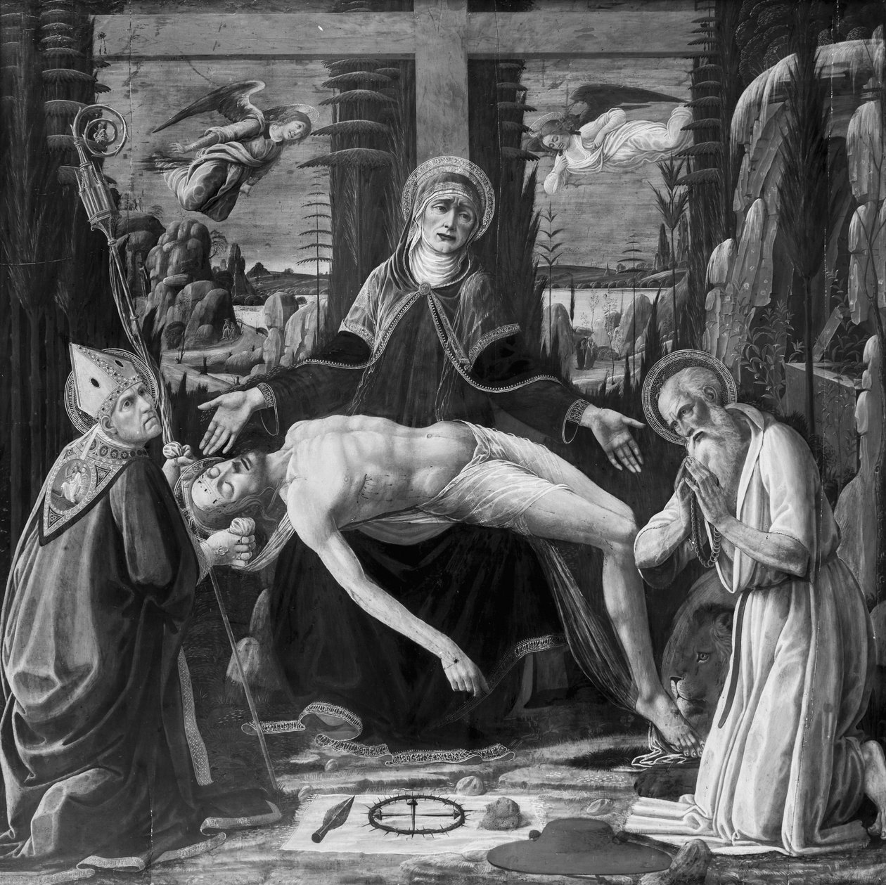 Kristi begråtelse av Jacopo del Sellaio