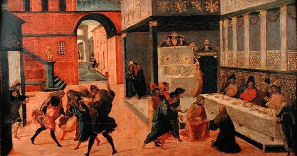 Drottning Vashtis död, efter 1490 (tempera på panelen) av Jacopo del Sellaio