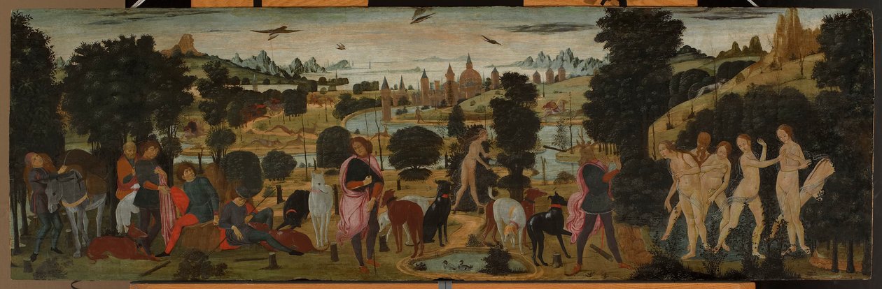 Diana och Actaeon av Jacopo del Sellaio