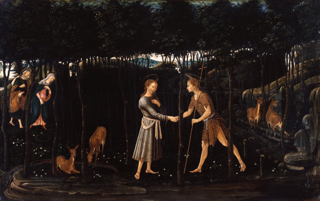Kristusbarnets möte med den unge Johannes av Jacopo del Sellaio