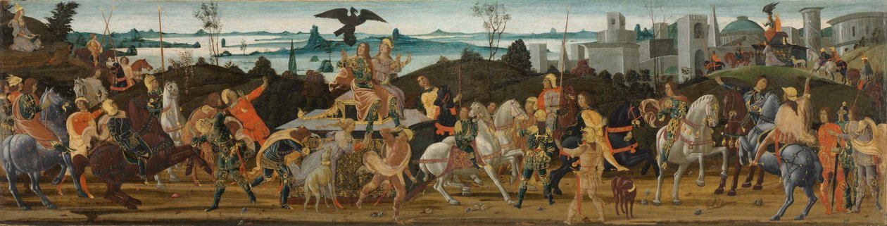 Tarquinius Priscus kommer in i Rom av Jacopo del Sellaio