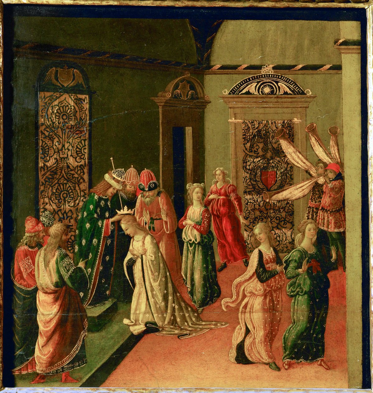 Ahasverus kröning av Ester... av Jacopo del Sellaio