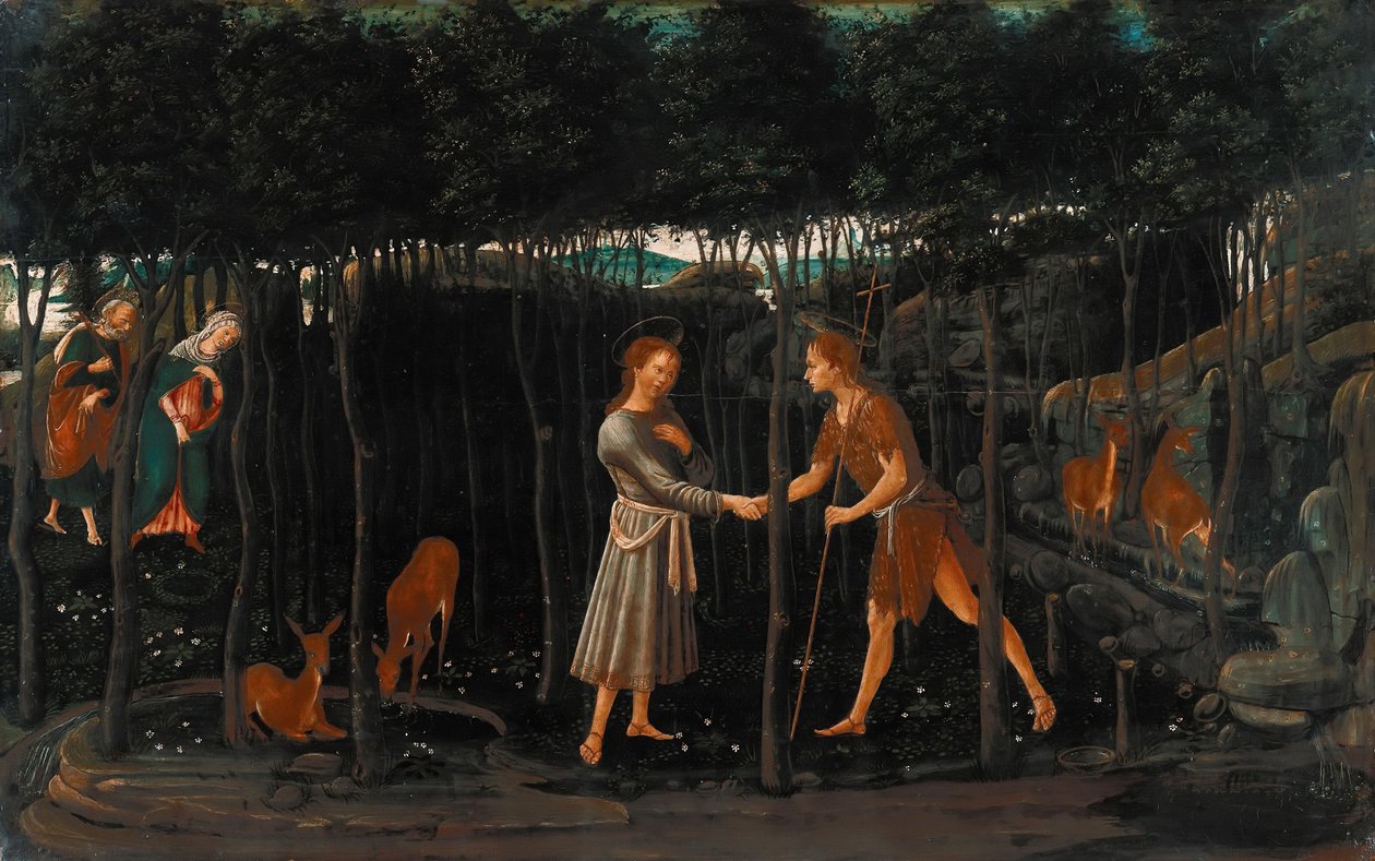 Kristusbarnets och Johannes Döparens möte av Jacopo del Sellaio