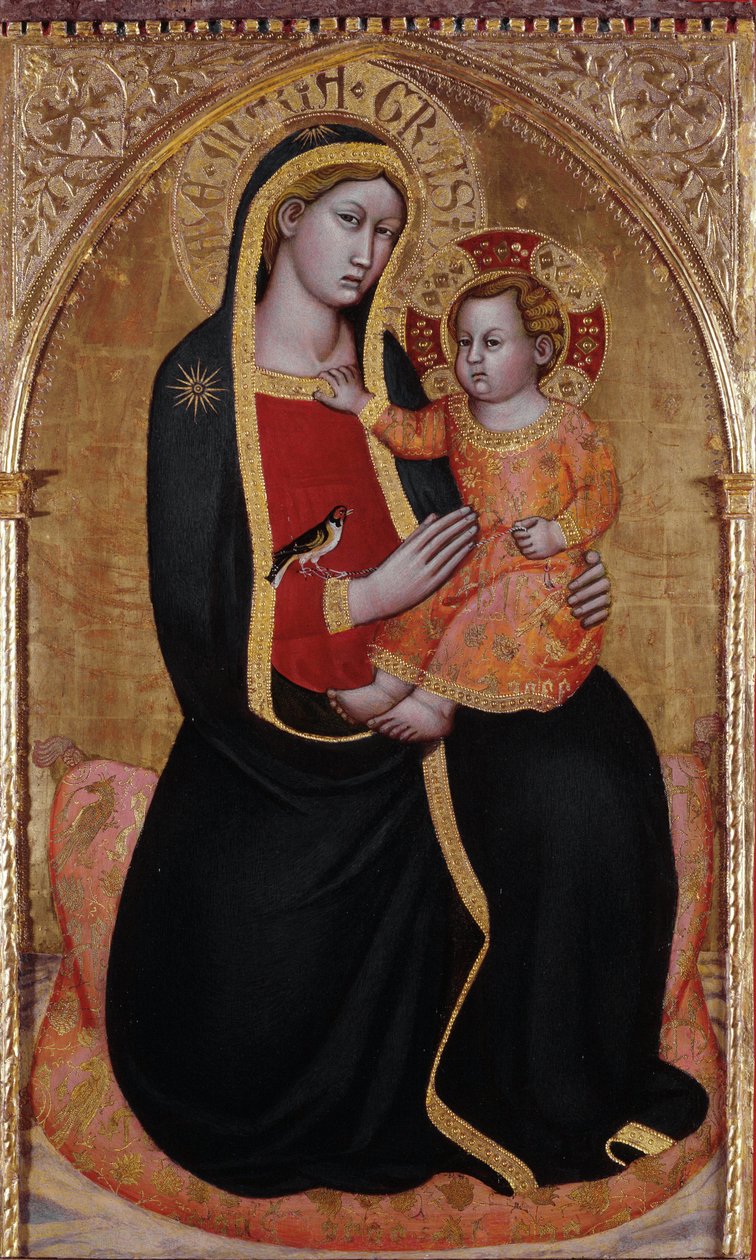 Jungfru av Montenero med barn (målning av Jacopo di (14th century) Michele