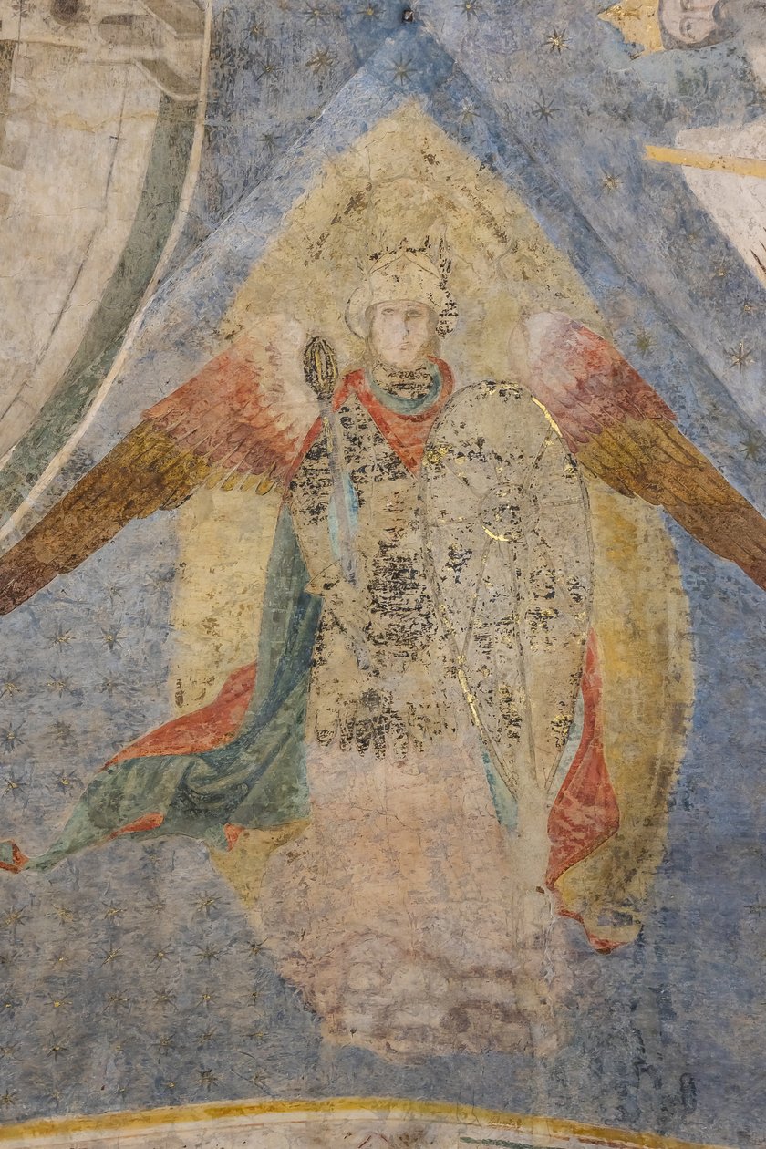 Allegori av fästningen, detalj av valvet (fresk) av Jacopo di Cione