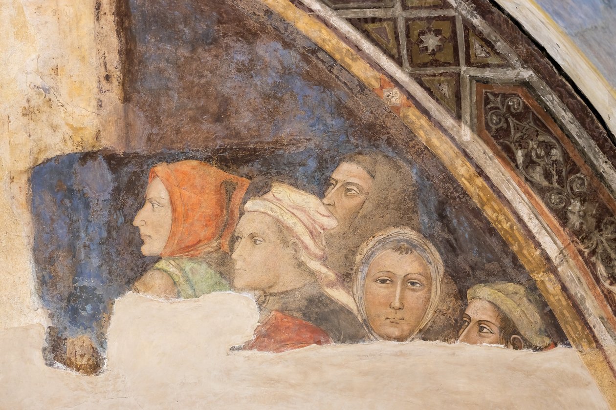 Fem oidentifierade figurer (fresk) av Jacopo di Cione
