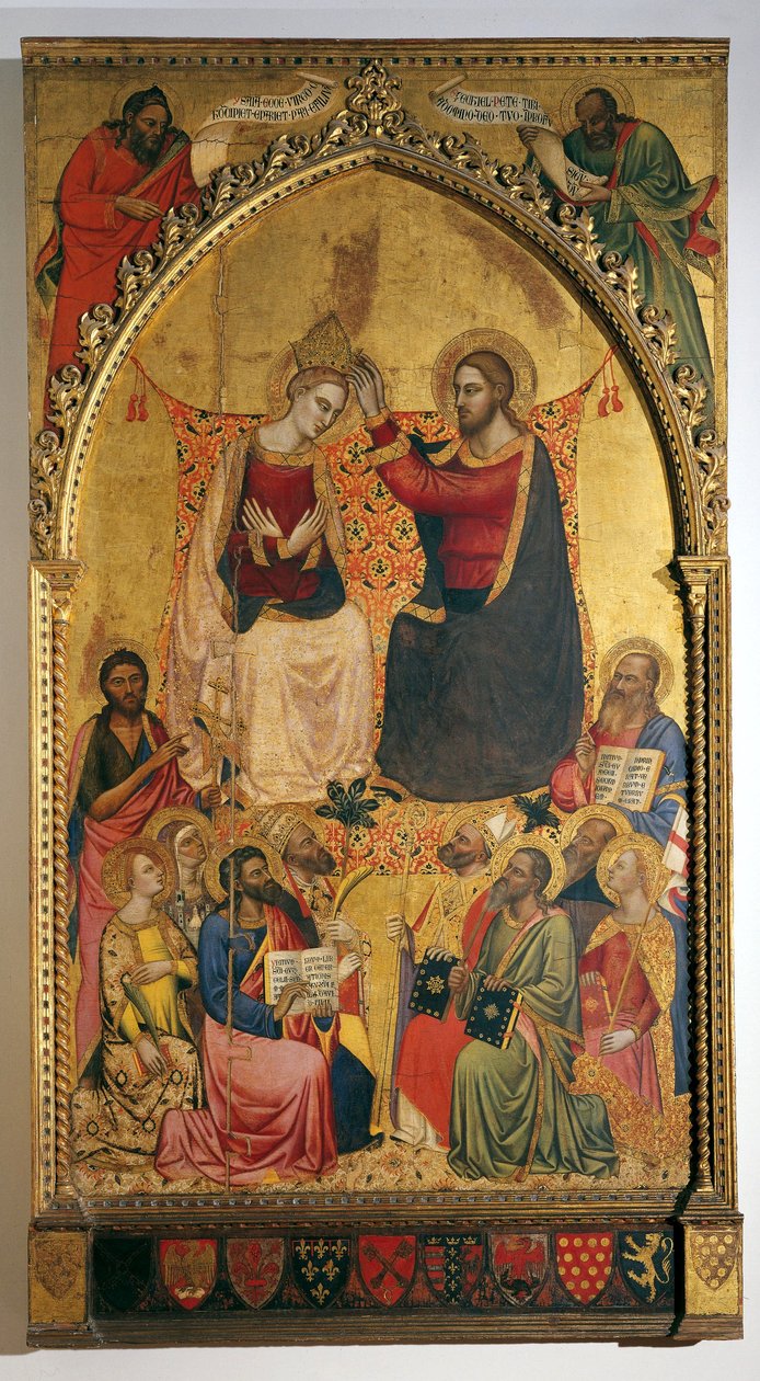Kröning av Jungfru Maria och helgon av Jacopo di Cione