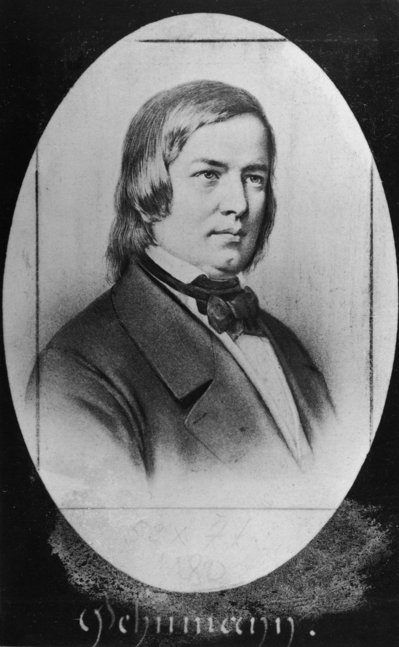 Robert Schumann (1810-56) graverad från ett fotografi av Pierre Jacotin