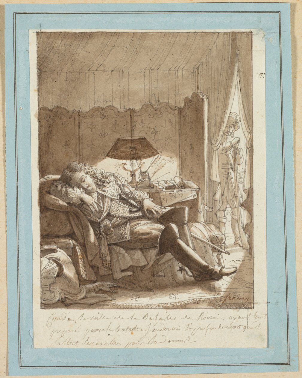 The Sleep of the Grand Condé, ca. 1817. av Jacque Noël Marie Frémy