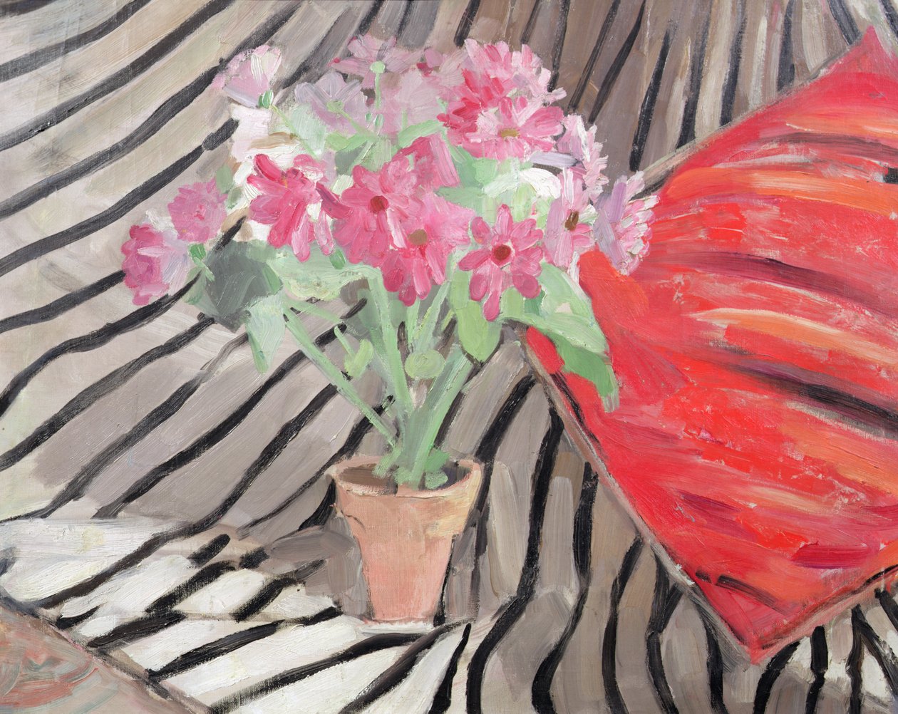 Harmony of Flowers and Zebra Fabric, ca 1917 (olja på duk) av Jacqueline Marval