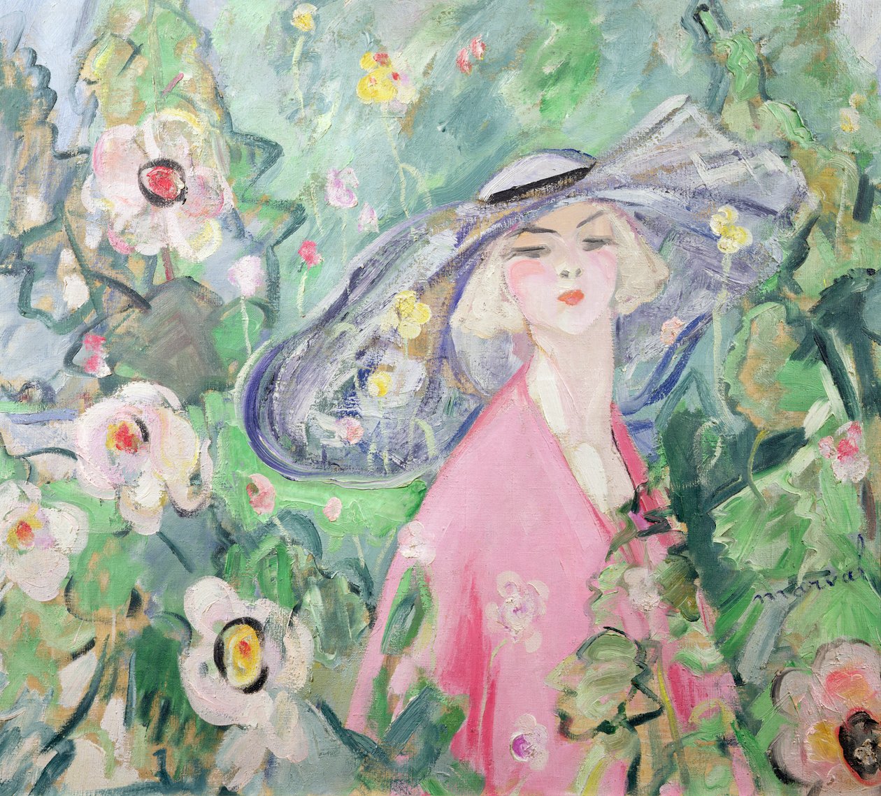 Kvinna i hatt, ca 1920 (olja på duk) av Jacqueline Marval