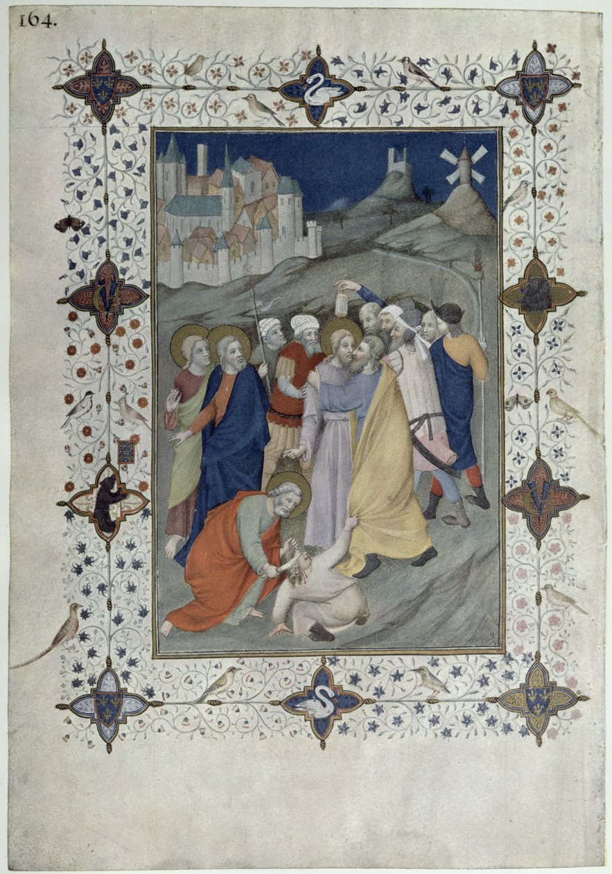MS 11060-11061 Hours of the Cross: Matin och Laudes, The Betrayal by Judas, från 