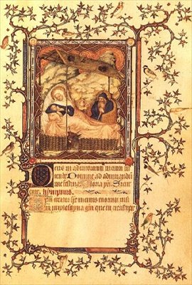 Ms Lat 18014 fol. 38 The Nativity, från Les Petites Heures de Duc de Berry, c.1385-90 (vellum) av Jacquemart de Hesdin