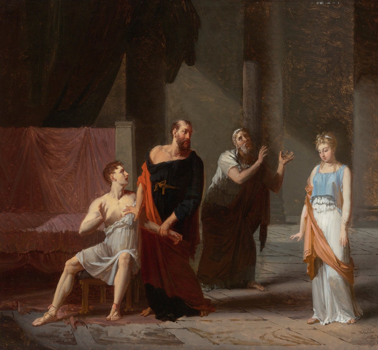 Antiochus och Stratonice av Jacques Antoine Vallin