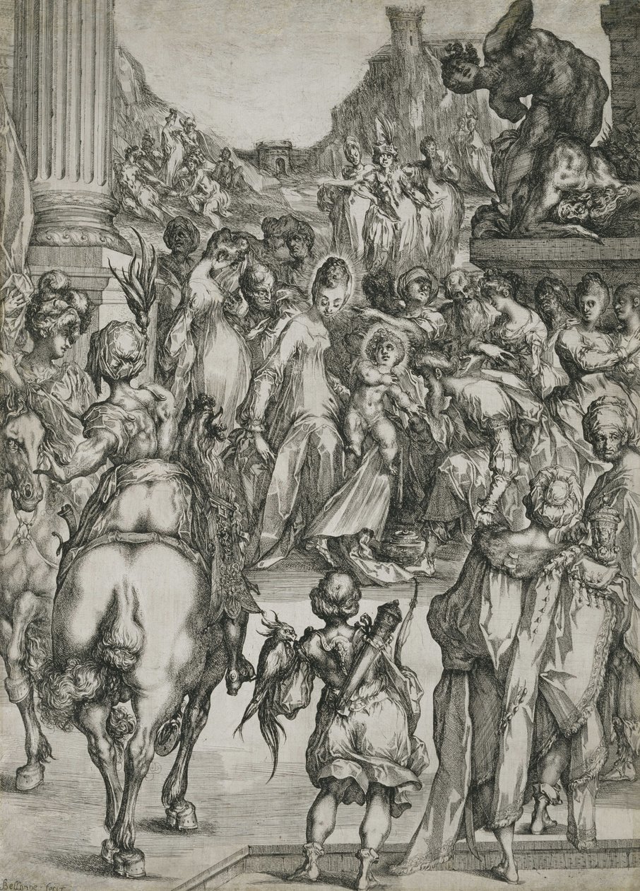 Tillbedjan av magierna av Jacques Bellange