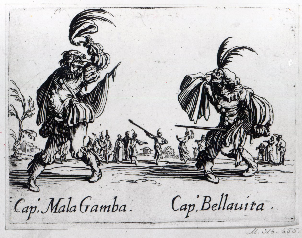 Balli de Sfessania, ca 1622 av Jacques Callot