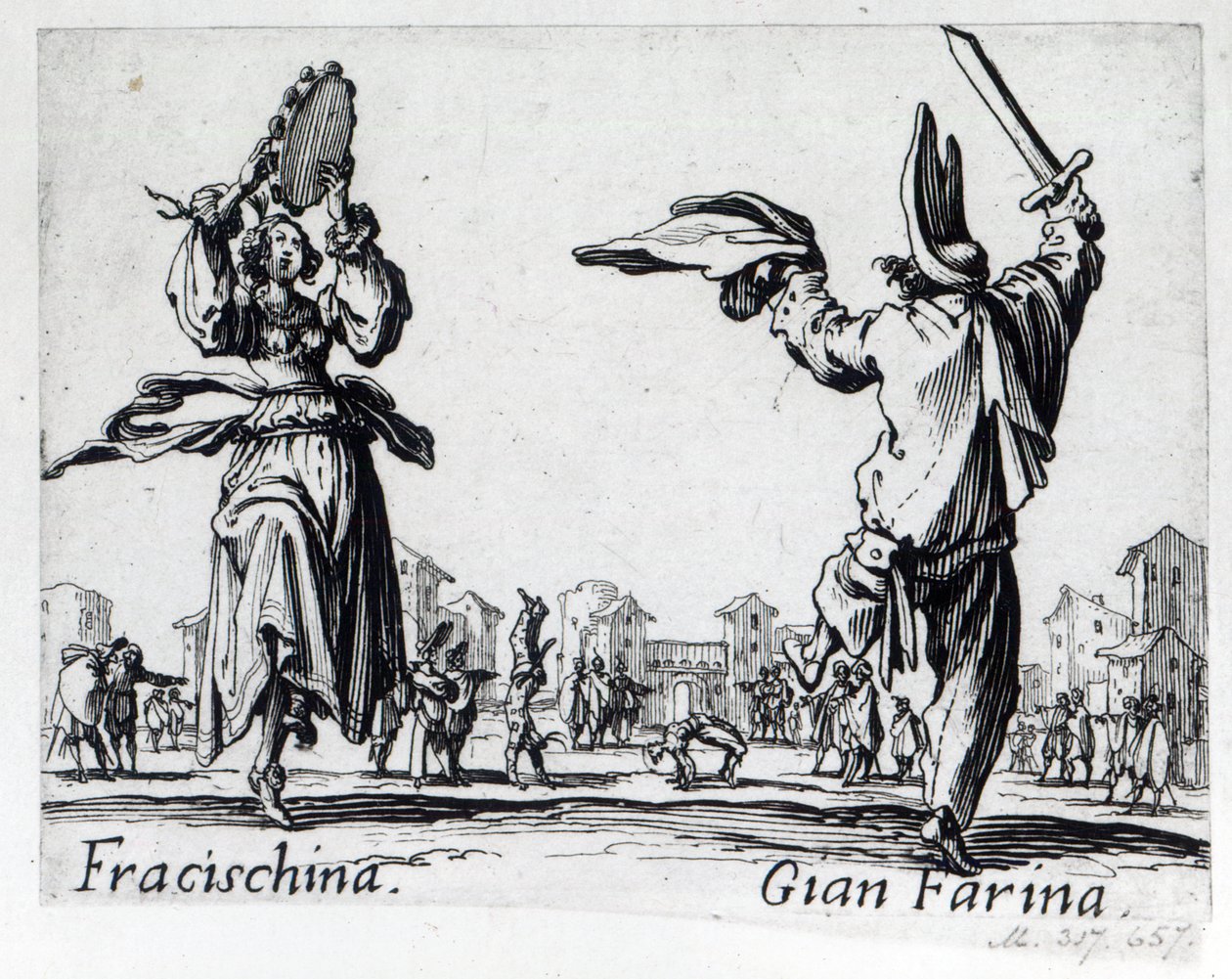 Balli de Sfessania, ca 1622 av Jacques Callot