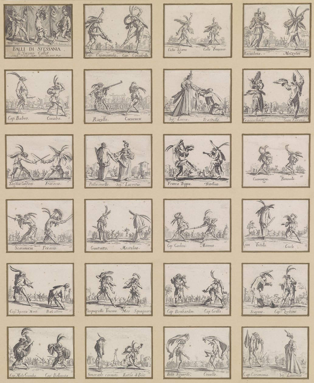 Napolitanska danser av Jacques Callot