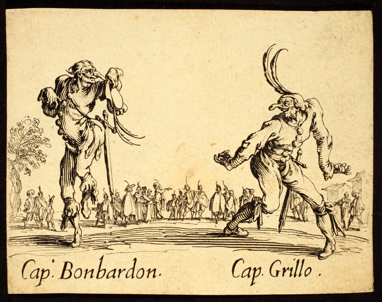 Kaptenerna Bonbardon och Grillo, 1622 av Jacques Callot