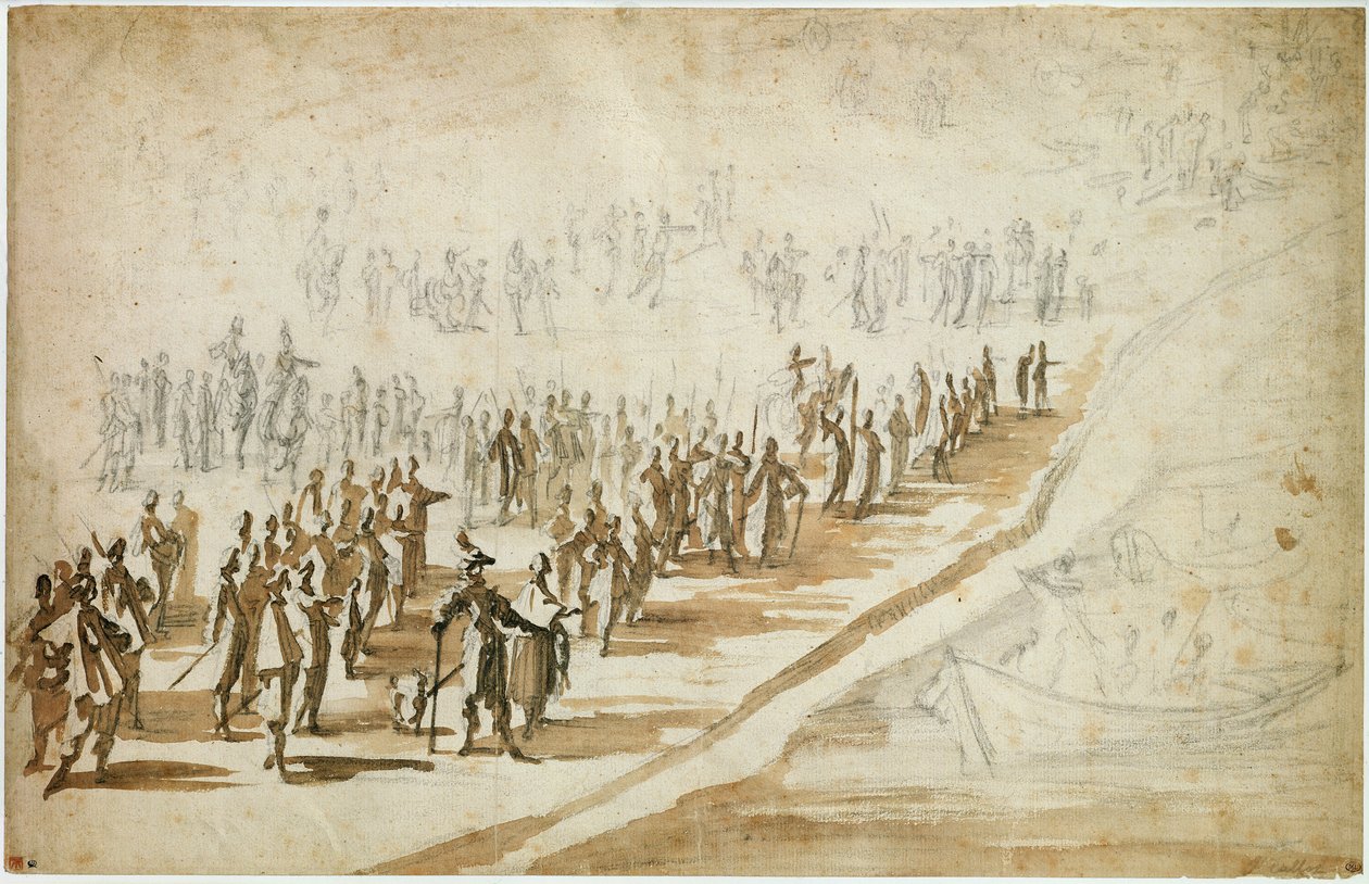 Ludvig XIII (1601-43) och kardinal Richelieu (1585-1642) vid belägringen av l