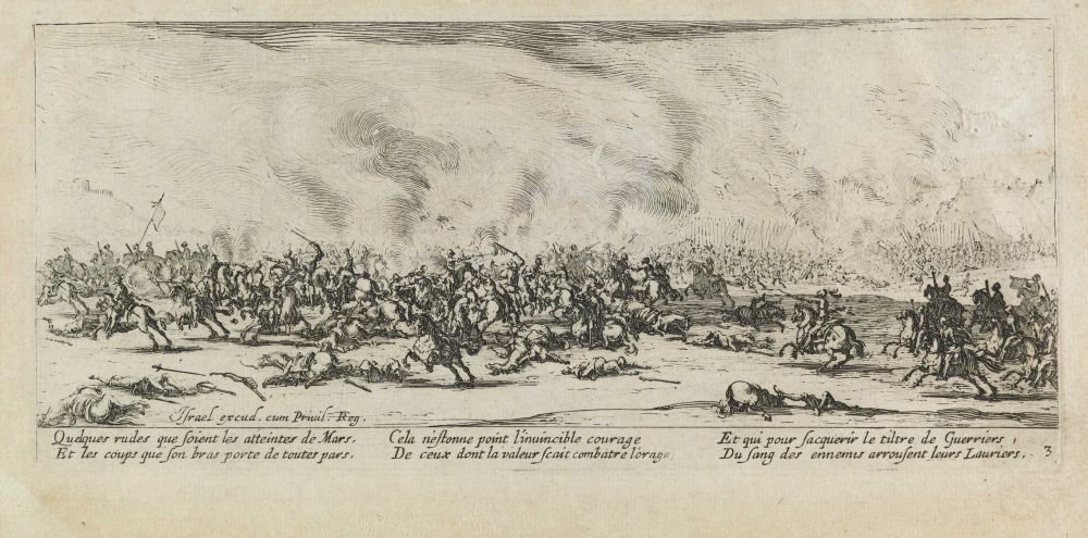 The battle Les miseres et les mal-heures de la guerre, pl. 3 av Jacques Callot