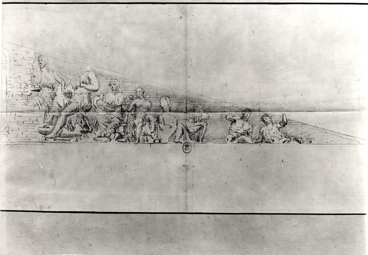 Utafiti wa frieze kutoka kwa pediment ya Parthenon swed av Jacques Carrey