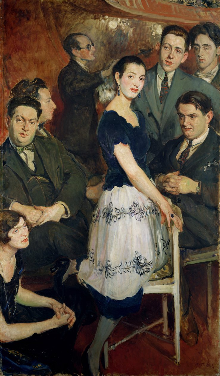 "Les Six", gruppporträtt av avantgardemusikgruppen som sponsrades av Jean Cocteau, omkring 1921. av Jacques Emile Blanche