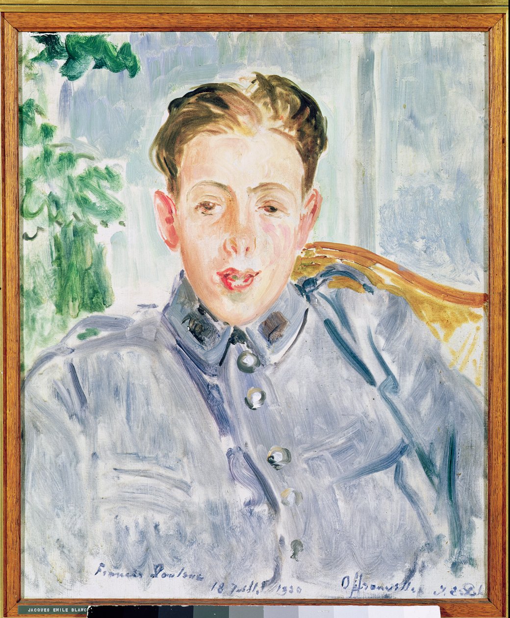 Porträtt av Francis Poulenc (1899-1963) 1920 av Jacques Emile Blanche