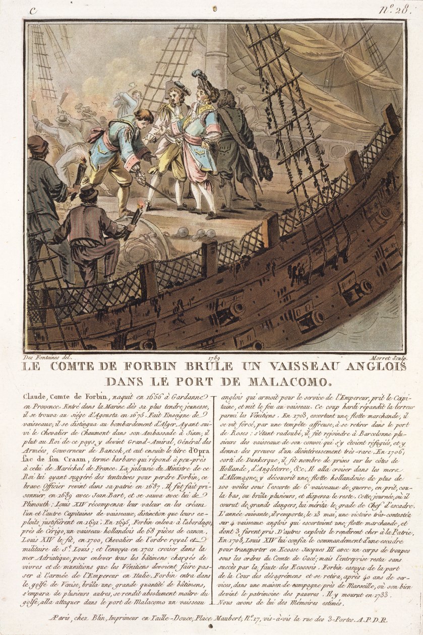 Claude, Comte de Forbin (1656-1733), graverad av Jean Baptiste Morret (fl.1790-1820), 1789 av Jacques Francois Joseph Swebach