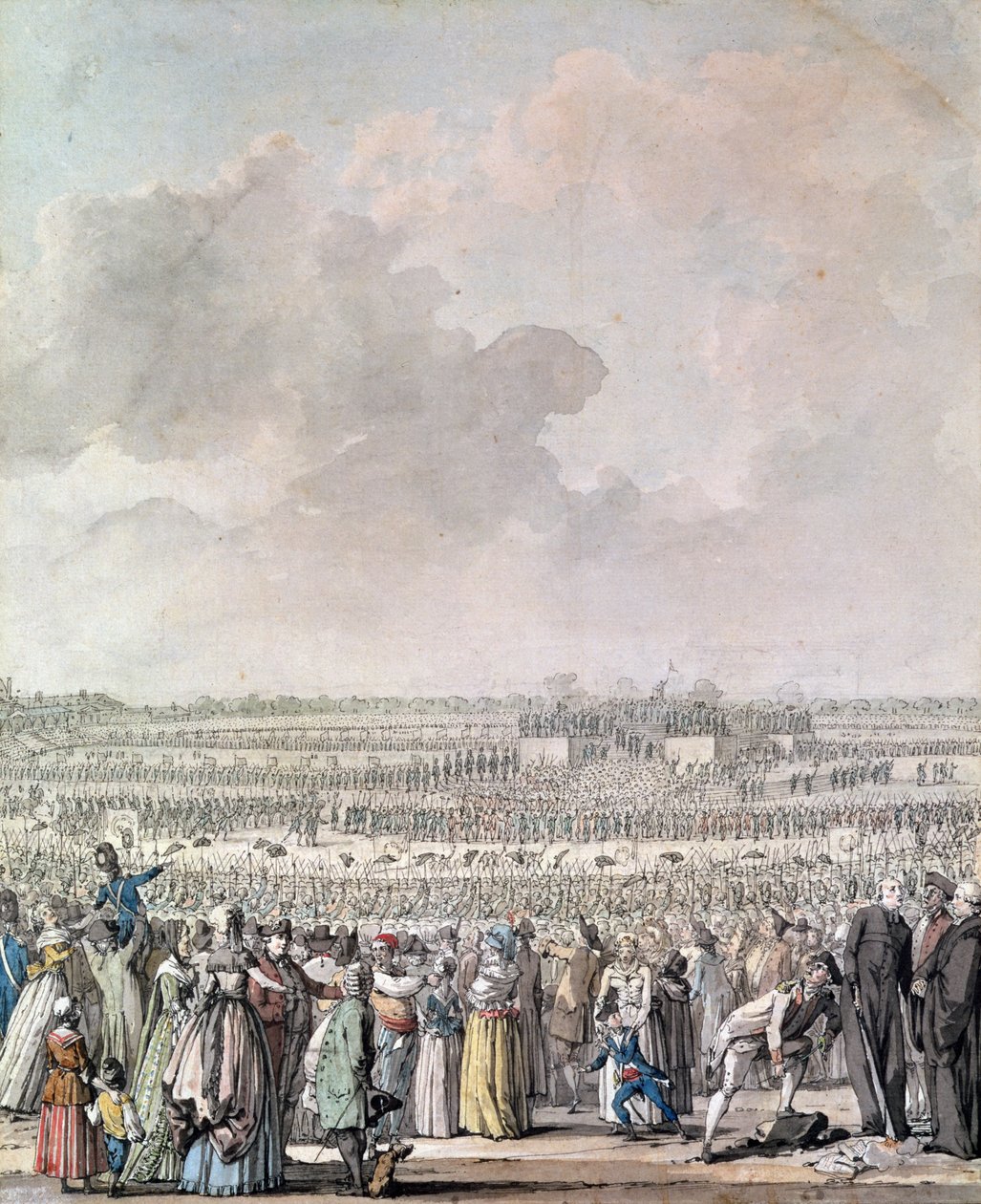 Federationens festival på Champ de Mars, 14 juli 1790 av Jacques Francois Joseph Swebach