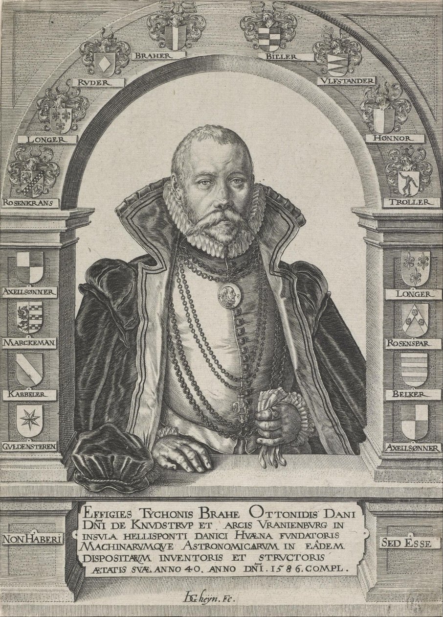 Porträtt av Tycho Brahe, astronom (utan hatt) av Jacques Gheyn de Ii