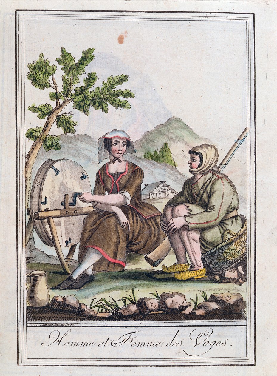 En man och en kvinna från Vogeserna, från "Encyclopedie des Voyages", 1796 av Jacques Grasset de Saint Sauveur