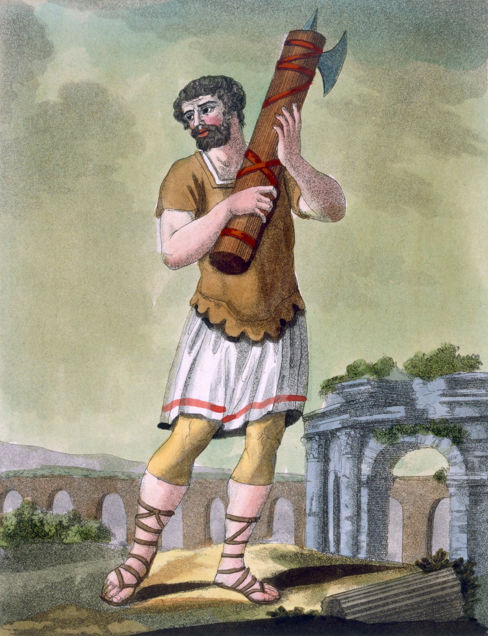 En lictor, bärare av fasces, illustration från 