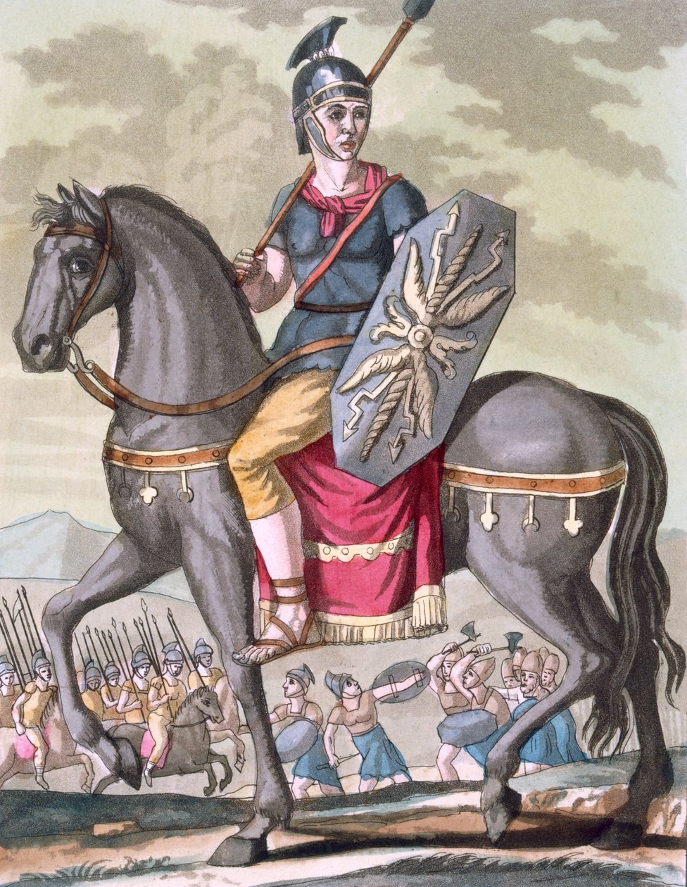 Romersk kavallerist av statsarmén, illustration från 