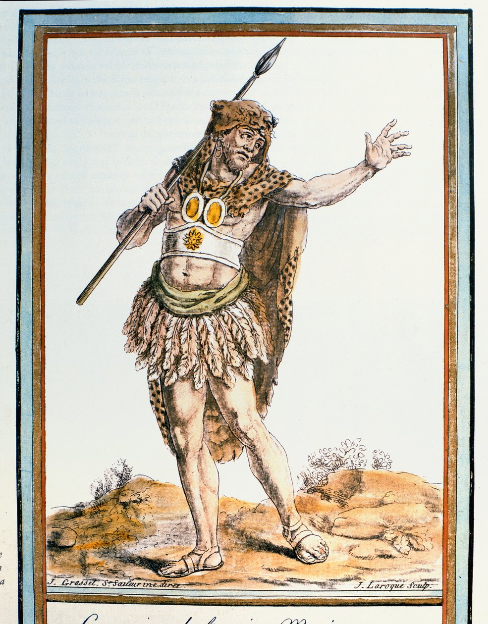 Warrior of Ancient Mexico, illustration från 