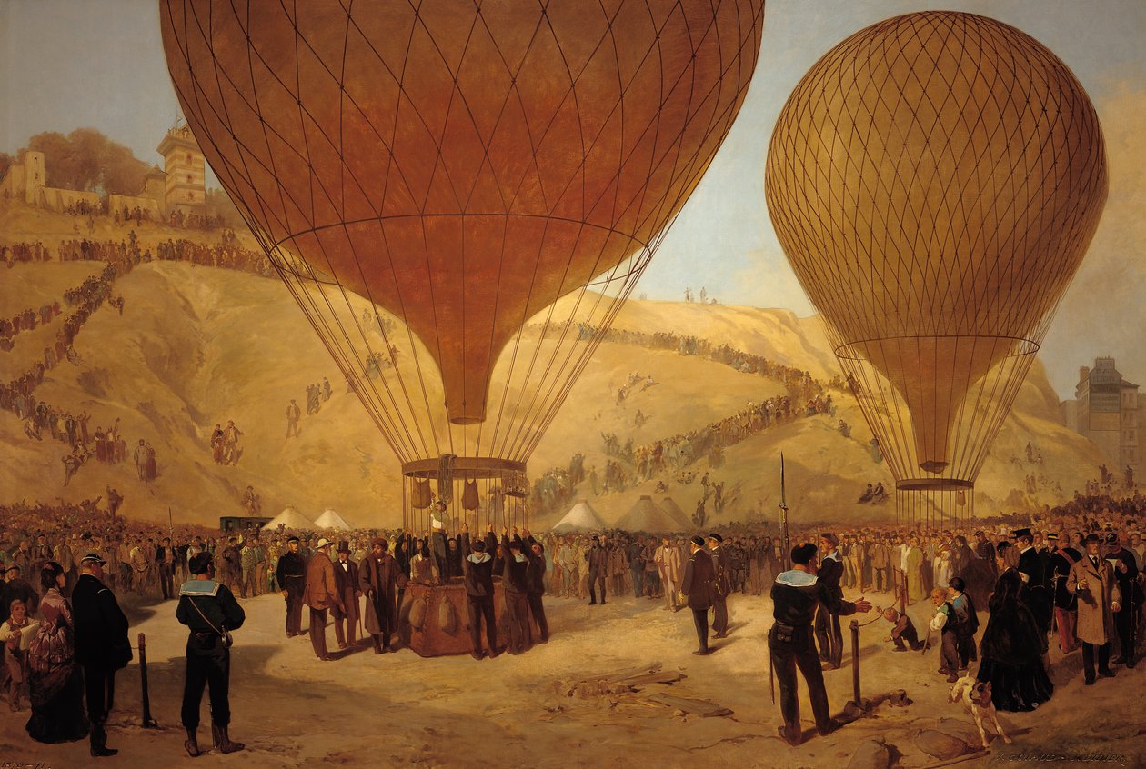 Leon Michel Gambettas (1838-82) avgång i ballongen 