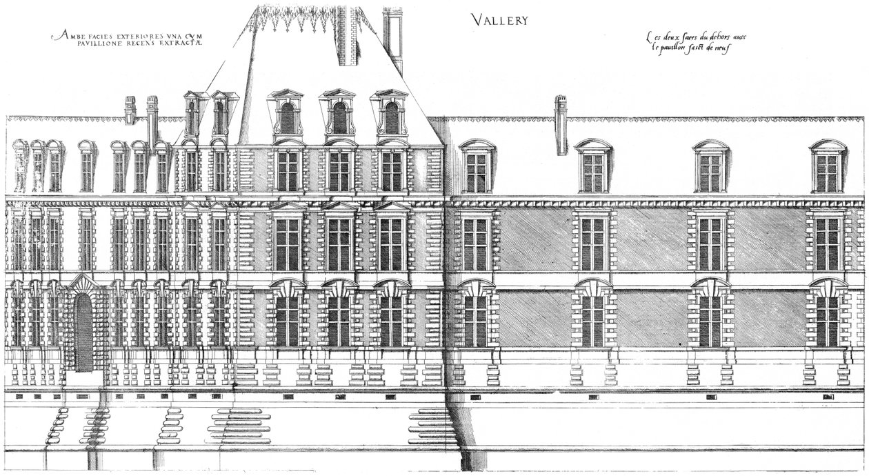 Gravering ur Den första volymen av de mest utmärkta Bastiments de France av Jacques I Androuet du Cerceau