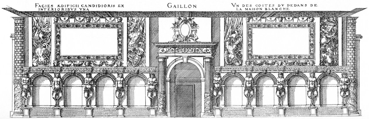 Gaillon en av innerväggarna i Maison Blanche av Jacques I Androuet du Cerceau