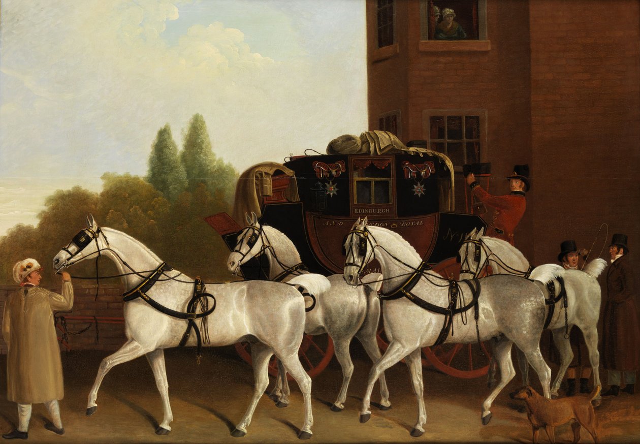 Edinburgh och London Royal Mail av Jacques Laurent Agasse