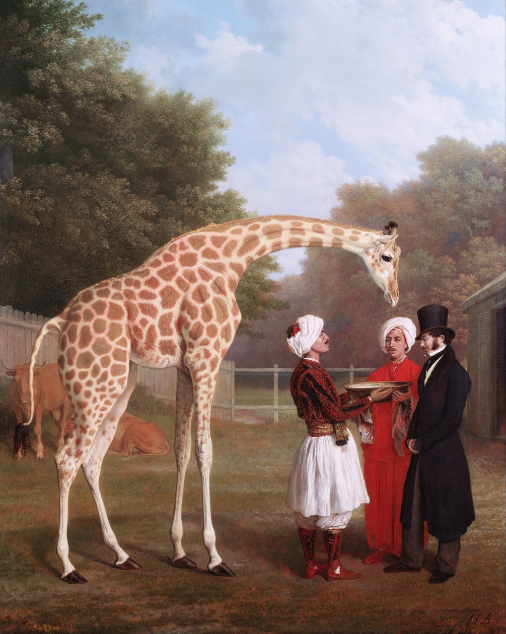 Nubian giraff av Jacques Laurent Agasse