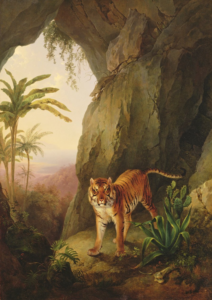 Tiger i en grotta, ca 1814 av Jacques Laurent Agasse
