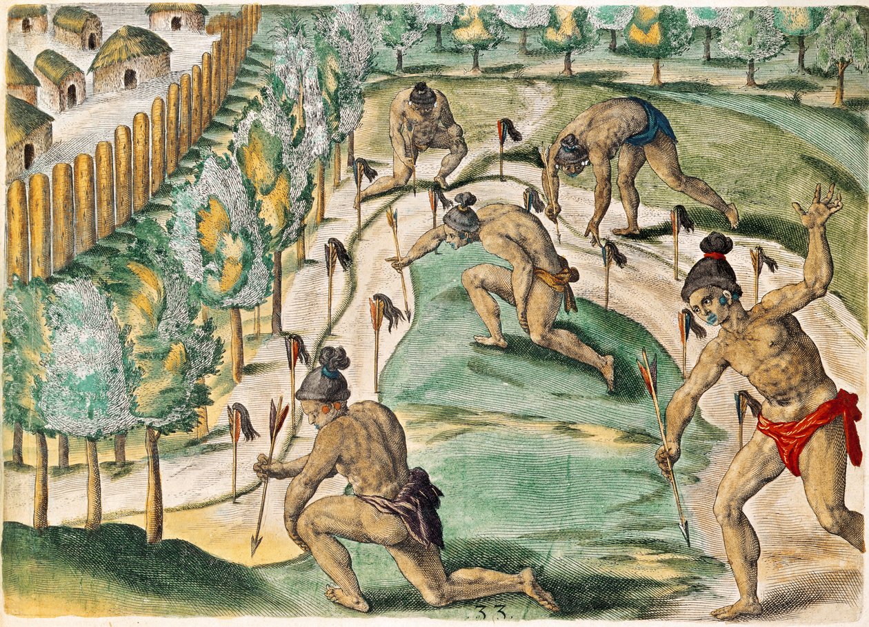 Metoden att förklara krig, ur "Brevis Narratio...", graverad av Theodore de Bry (1528-98) 1591 av Jacques Le Moyne
