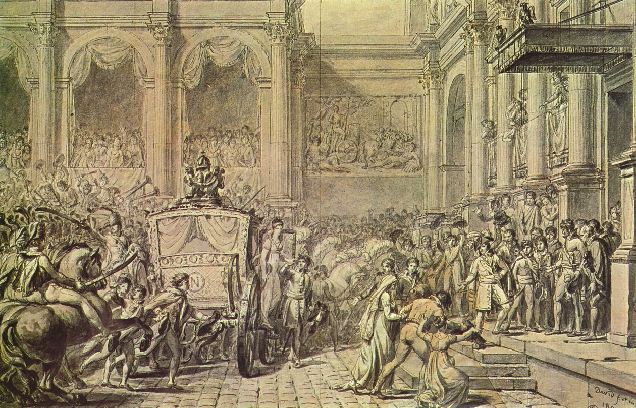 Ankunft Napoleons vor dem Rathaus av Jacques Louis David