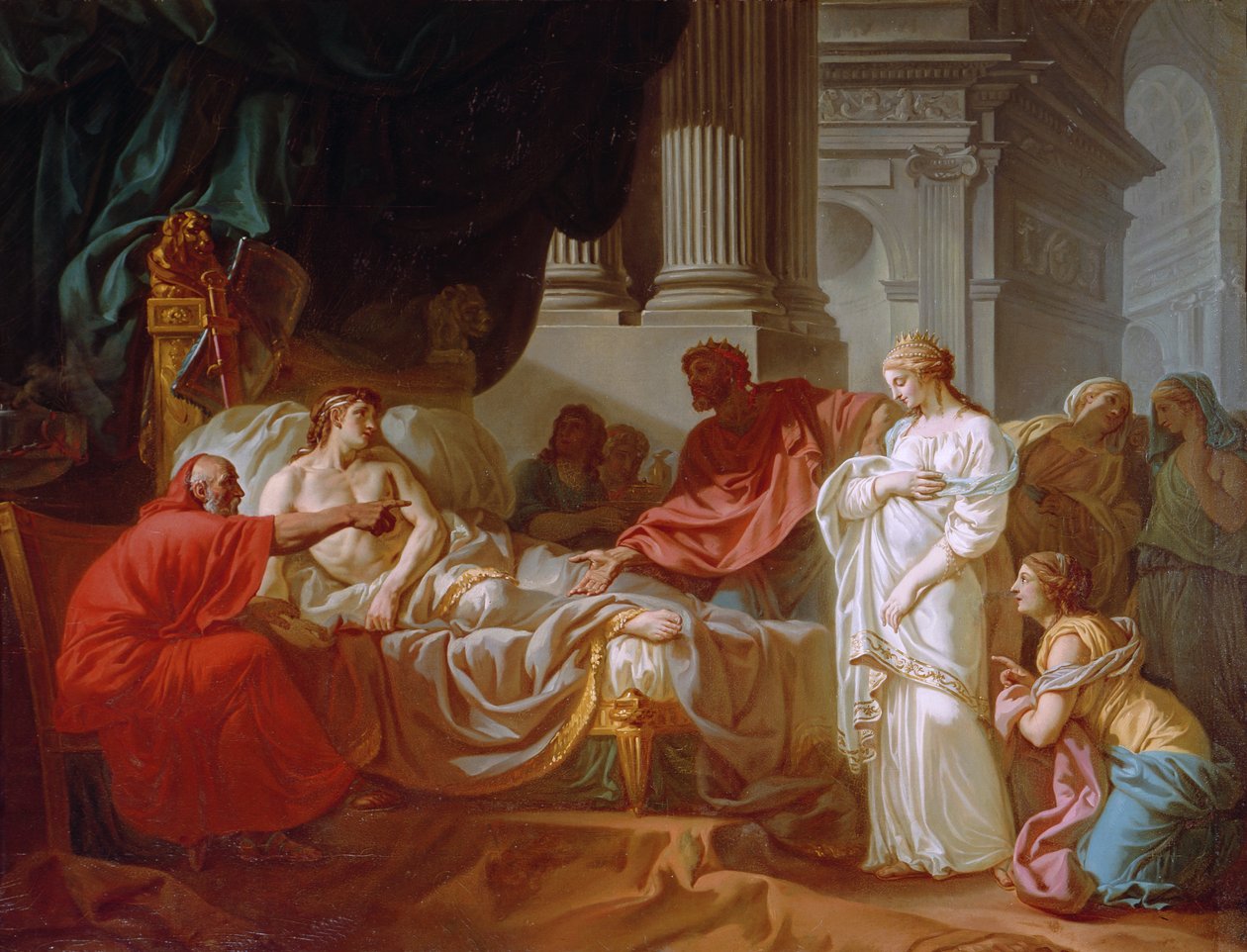 Antiochus ma Stratonice, 1774 swed av Jacques Louis David