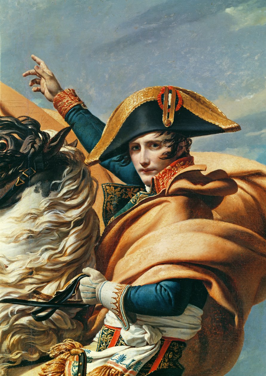 Bonaparte korsar Alperna (detalj av 18491) av Jacques Louis David