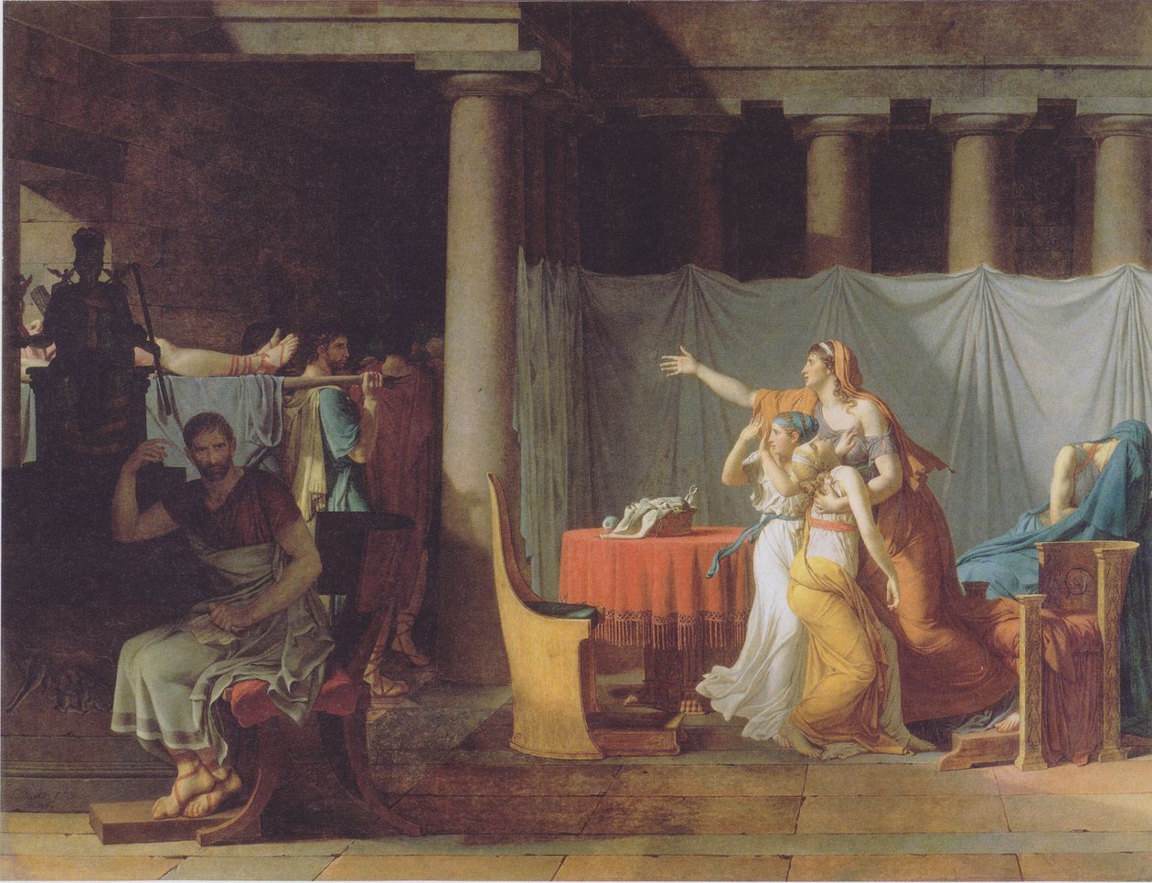 Liktorerna tar med sina söners kroppar till Brutus av Jacques Louis David