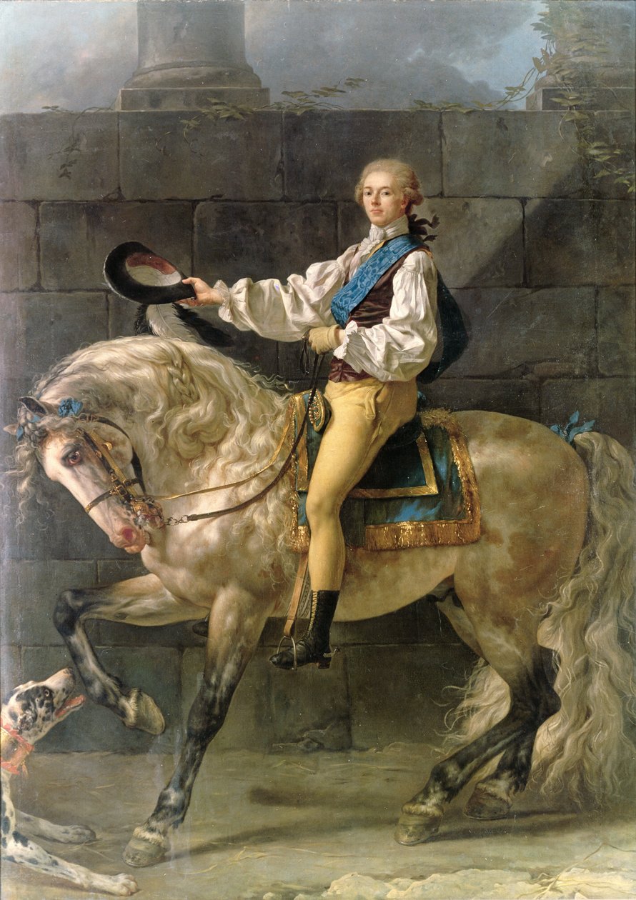 Ridesportræt af Stanislas Kostka Potocki (1755-1821) 1781 sverige av Jacques Louis David