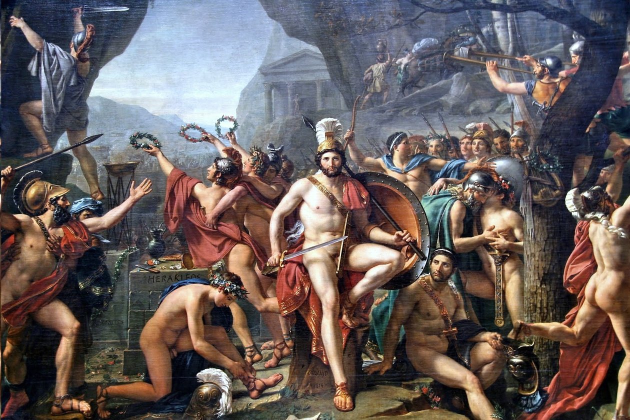 Leonidas vid Thermopylae av Jacques Louis David