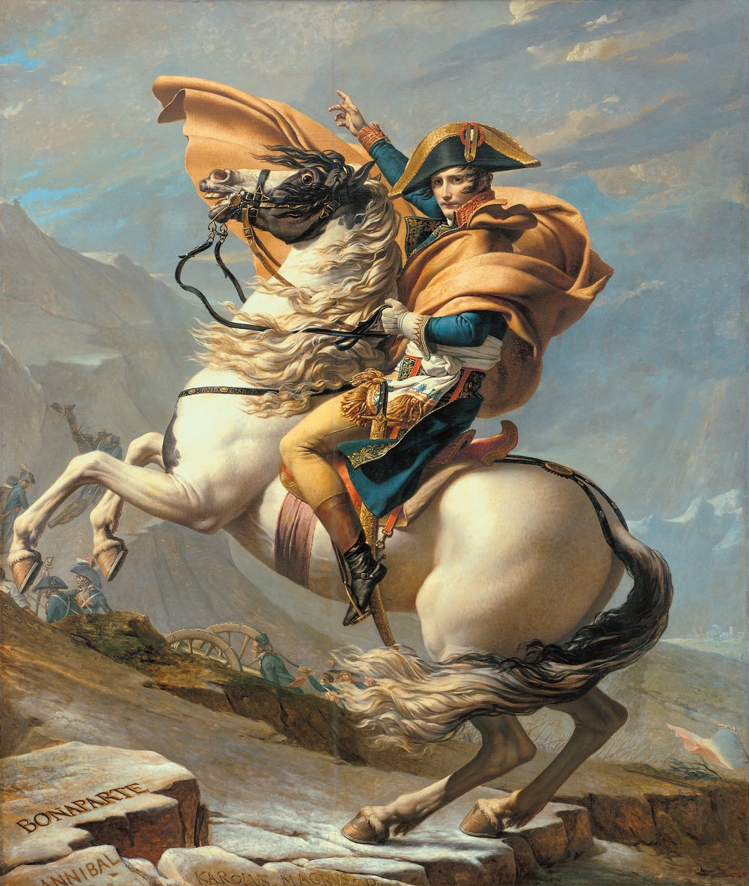 Napoleon (1769-1821) korsar Alperna vid St Bernard-passet, 20 maj 1800, ca 1800-01 av Jacques Louis David
